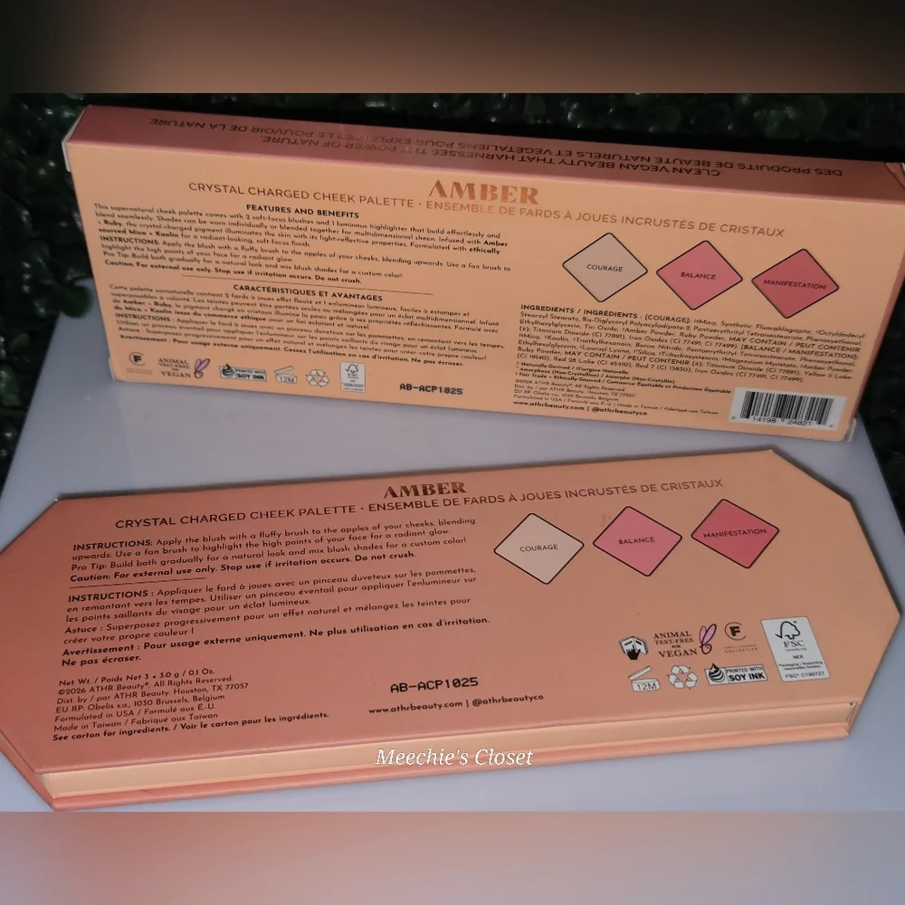 ATHR Beauty Amber Crystal Charged Cheek Palette New In Box